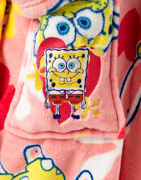 SpongeBob SquarePants Women's Pink Hooded Bathrobe