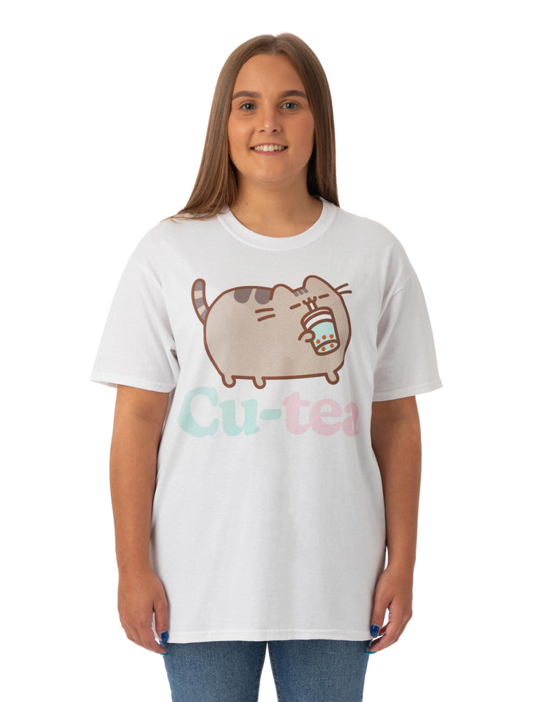 Pusheen Cutea Womens White Short Sleeved T-Shirt - Main Image