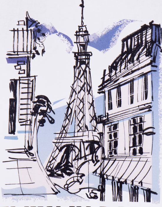 Emily in Paris Sketchy Cityscape Womens White Short Sleeved T-Shirt