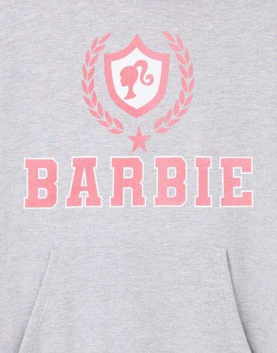 Barbie Womens Collegiate Logo Grey Marl Hoodie