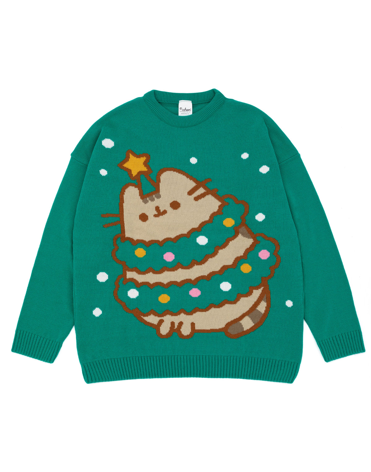 Pusheen Women's Green Christmas Knit Sweater — Vanilla Underground