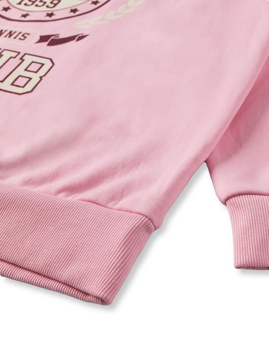 Barbie Womens Malibu Tennis Club Oversized Sweatshirt