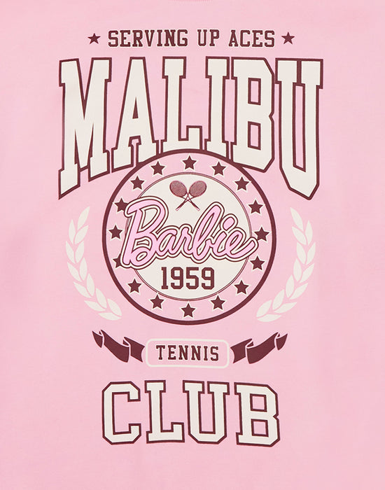 Barbie Womens Malibu Tennis Club Oversized Sweatshirt