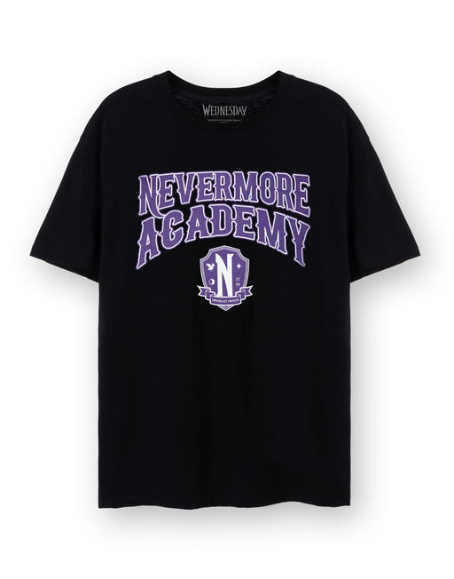 Wednesday Nevermore Academy Womens Black Short Sleeved T-Shirt