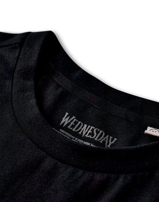 Wednesday Nevermore Academy Womens Black Short Sleeved T-Shirt