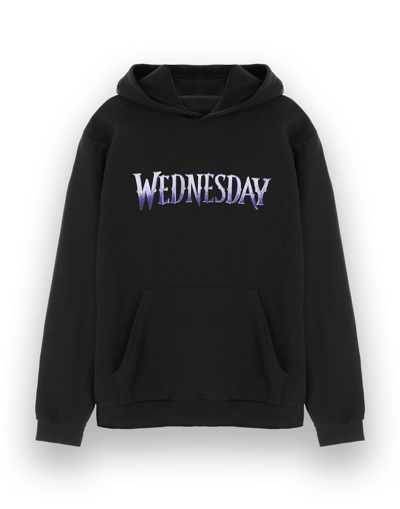 Wednesday Purple Logo Womens Black Hoodie