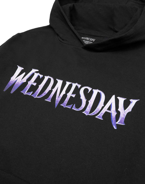 Wednesday Purple Logo Womens Black Hoodie
