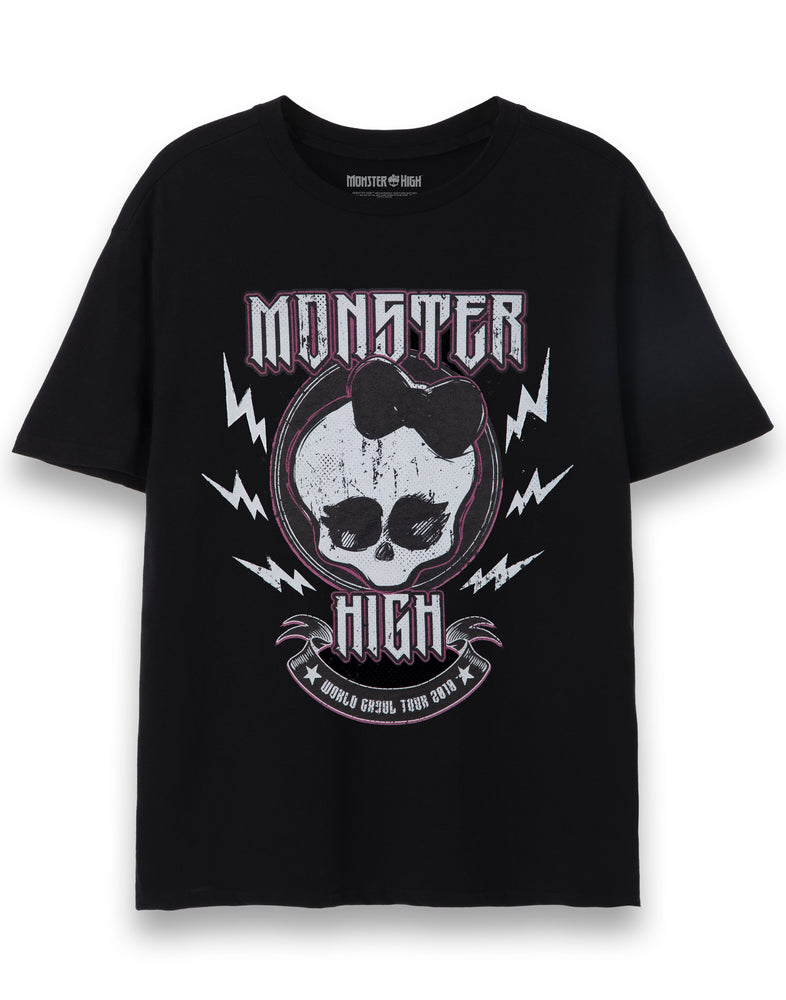 Monster High World Tour Womens Black Short Sleeved T-Shirt