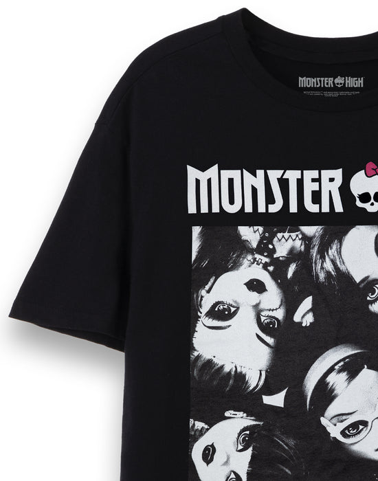 Monster High Dolls Womens Black Short Sleeved T-Shirt
