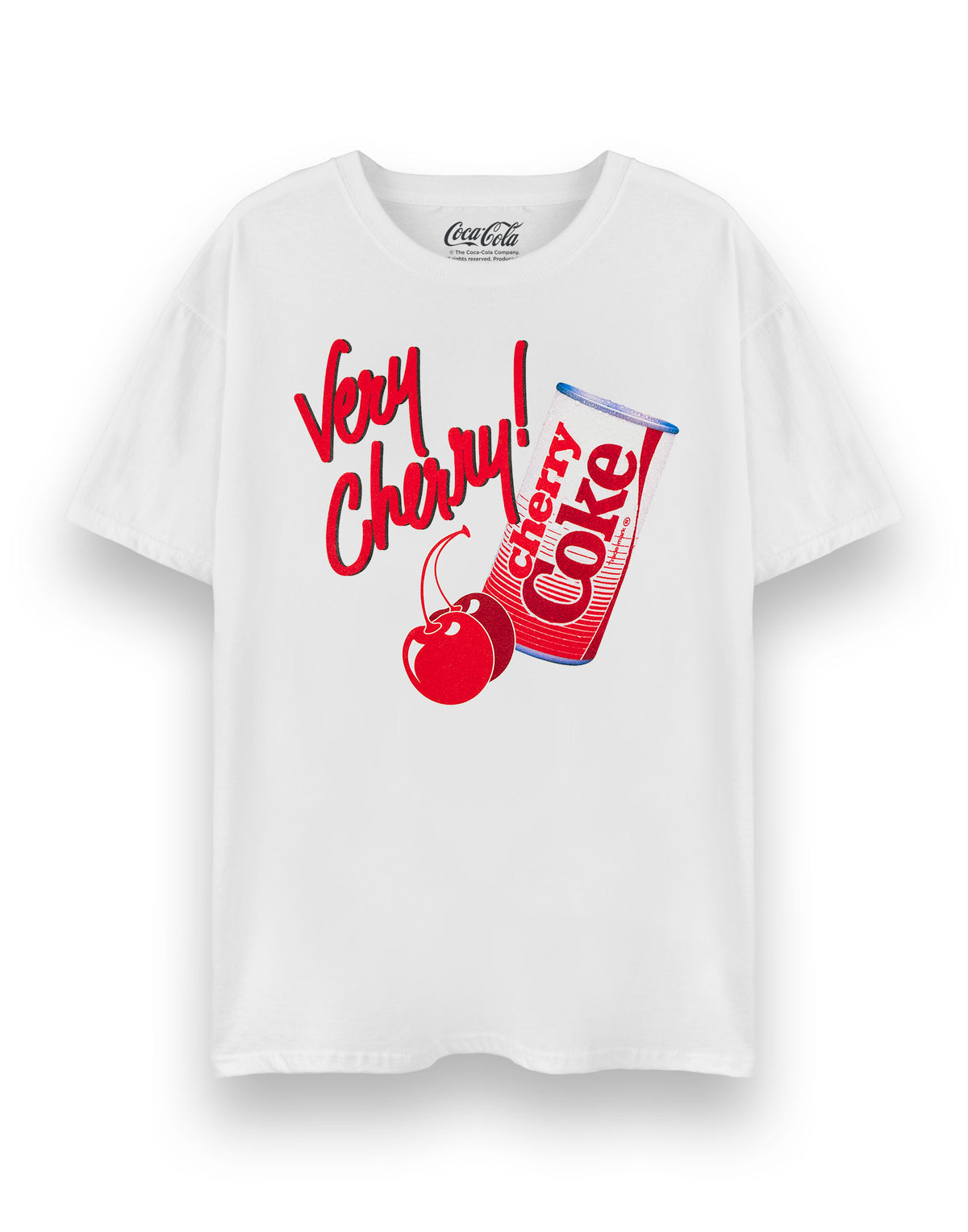 Coca Cola Cherry Coke Womens White Short Sleeved T-Shirt — Vanilla