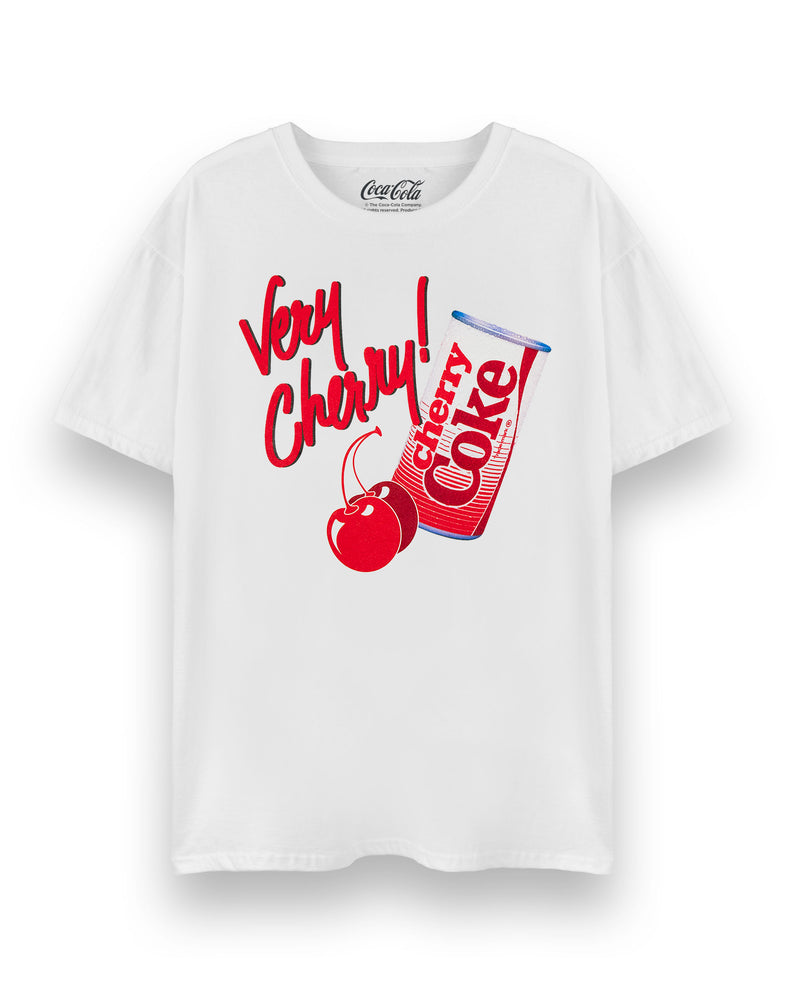 Coca Cola Very Cherry Cherry Coke Womens White Short Sleeved T-Shirt