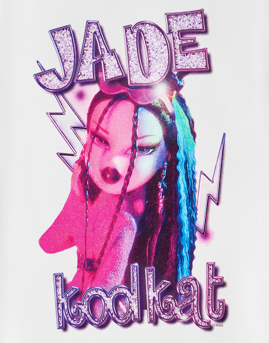 Bratz Jade Womens White Short Sleeved T-Shirt