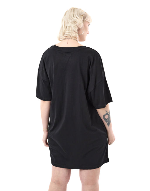 Monster High Spray Paint Womens Black Short Sleeved T-Shirt Dress