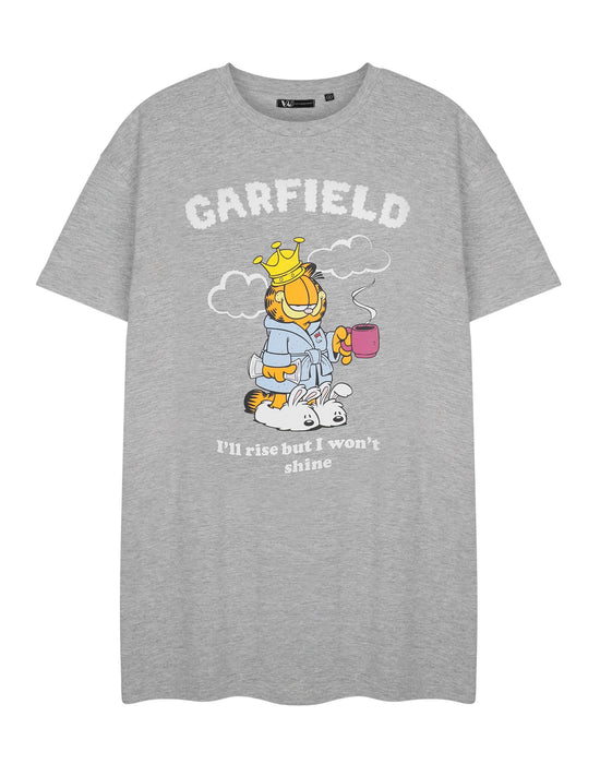 Garfield Rise But Won't Shine Womens Grey Short Sleeve Nightdress