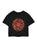 Red Hot Chili Peppers Flame Womens Black Cropped Short Sleeved T-Shirt