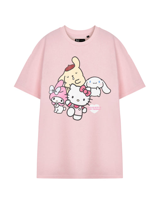 Hello Kitty Sanrio Friends Womens Pink Short Sleeved T-Shirt