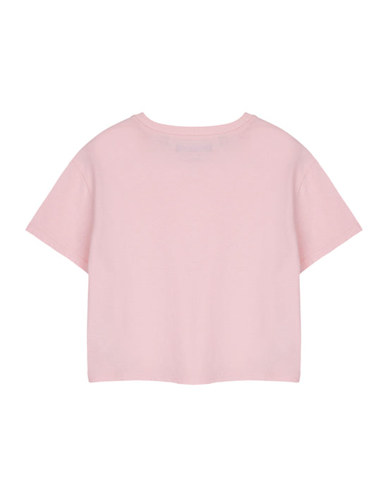 Hello Kitty Club Womens Pink Cropped Short Sleeved T-Shirt