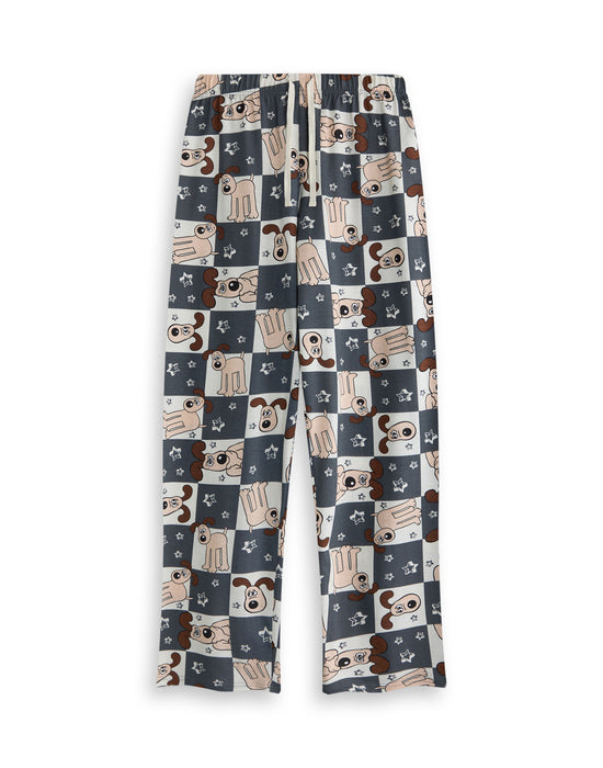 Wallace And Gromit Tea Time Womens Off-White Short Sleeve Long Leg Pyjama Set