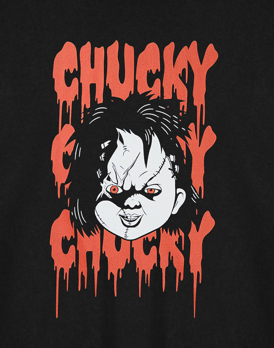 Chucky Chucky Chucky Chucky Crop Womens Black Cropped Short Sleeved T-Shirt