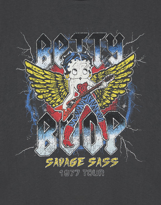 Betty Boop Savage Sass Womens Grey Short Sleeved T-Shirt