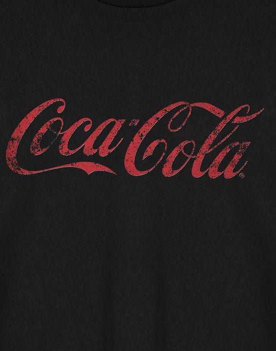 Coca Cola Coca-Cola Womens Black Cropped Short Sleeved T-Shirt