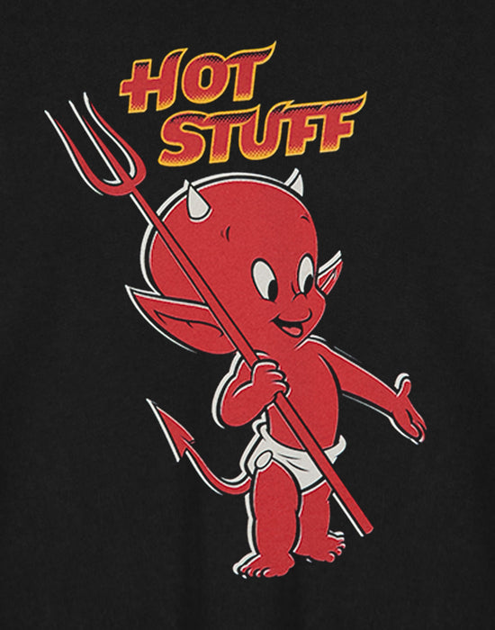 Hot Stuff Hot Stuff Crop Womens Black Cropped Short Sleeved T-Shirt