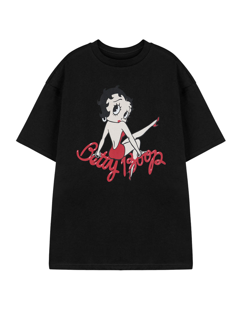Betty Boop Leg Womens Black Short Sleeved T-Shirt