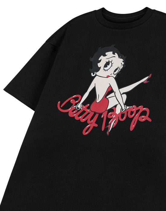 Betty Boop Leg Womens Black Short Sleeved T-Shirt