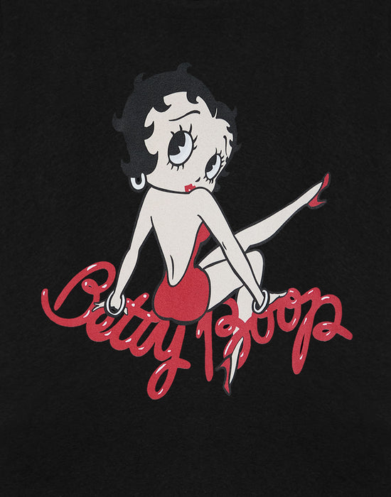 Betty Boop Leg Womens Black Short Sleeved T-Shirt
