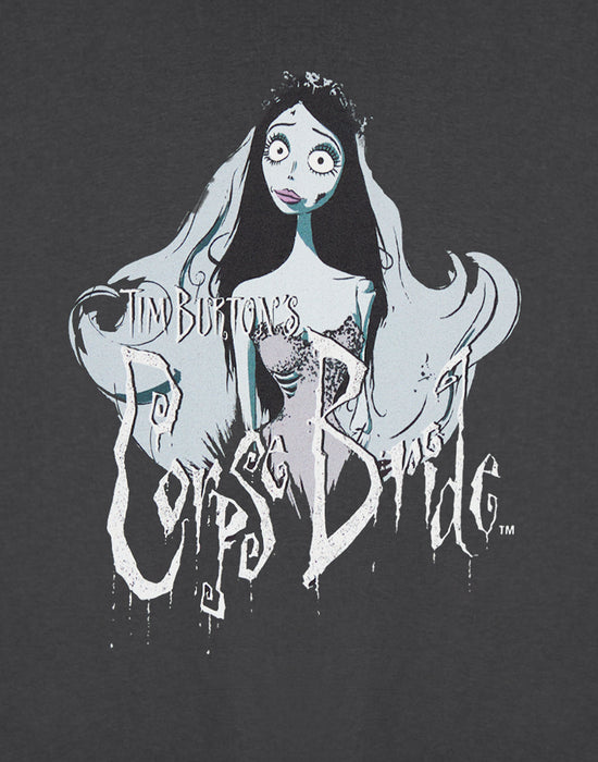 Corpse Bride Corpse Bride Womens Grey Cropped Short Sleeved T-Shirt