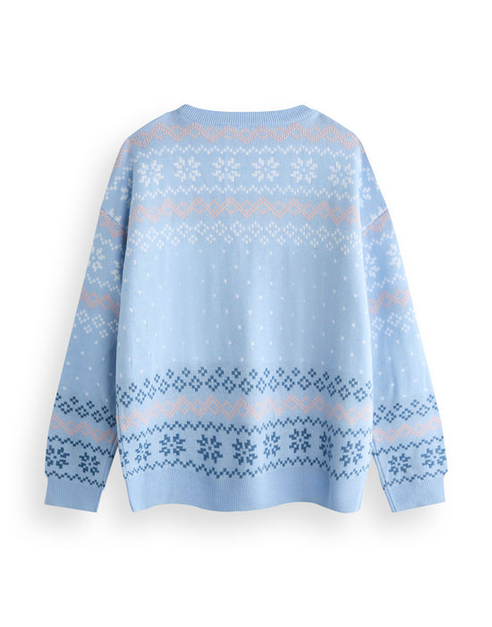 Disney Lilo Stitch Womens Blue Christmas Jumper — Vanilla