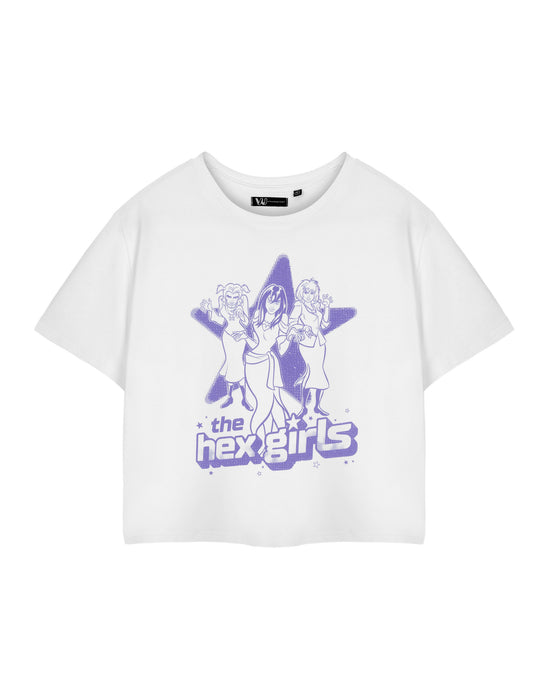 Scooby Doo Hex Girls Womens White Cropped Short Sleeved T-Shirt
