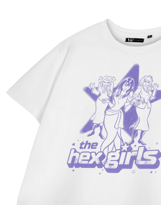 Scooby Doo Hex Girls Womens White Cropped Short Sleeved T-Shirt