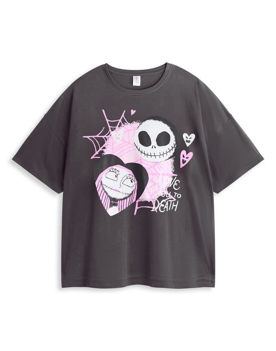 Disney The Nightmare Before Christmas Womens Black Pink Pyjama