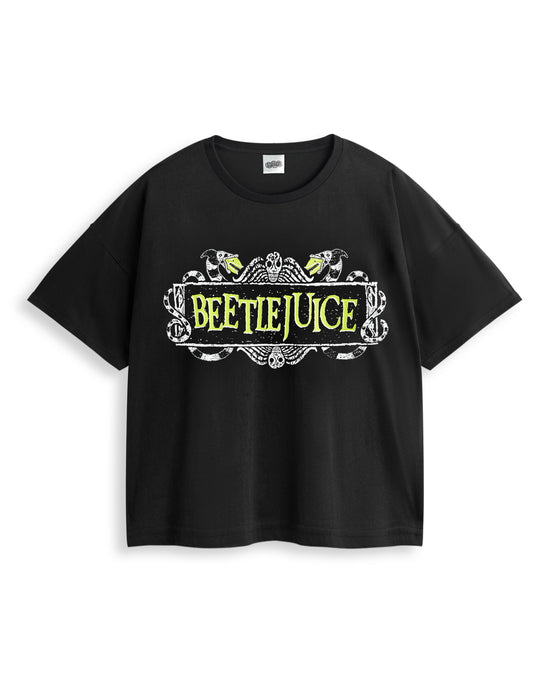 Beetlejuice Logo Womens Multicoloured Short Sleeve Long Leg Pyjama Set