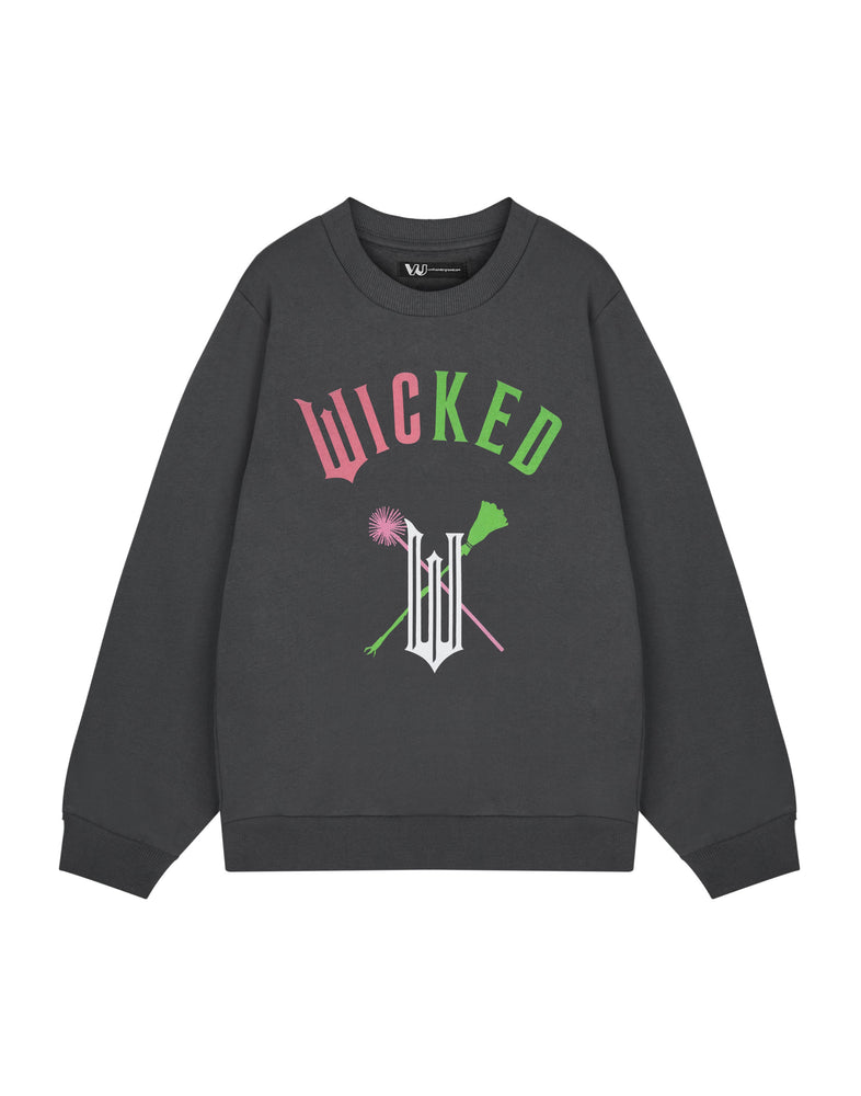 Wicked Broom & Wands Adults Womens Grey Sweatshirt