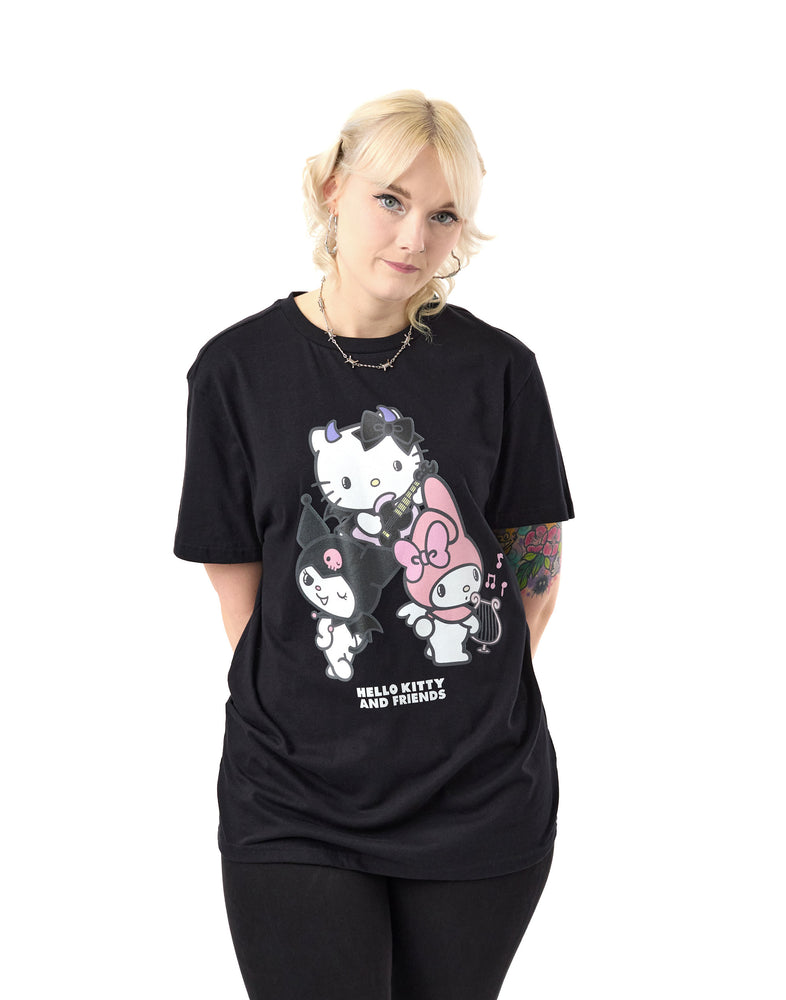 Hello Kitty Rock Life Womens Black Short Sleeved T-Shirt