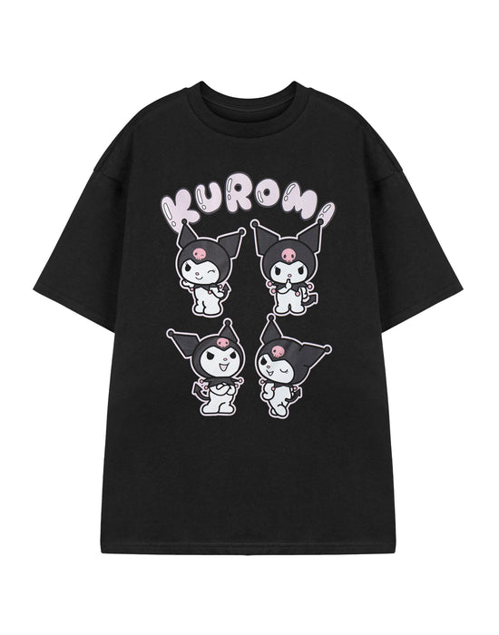 Hello Kitty Kuromi Womens Black Short Sleeved T-Shirt