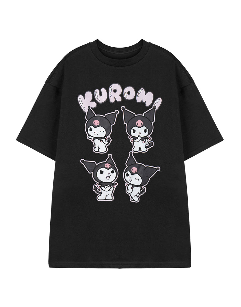 Hello Kitty Kuromi Womens Black Short Sleeved T-Shirt