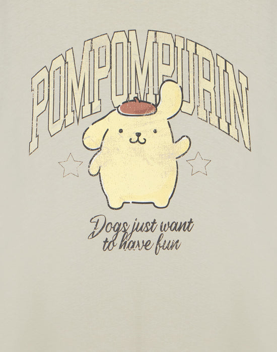 Hello Kitty & Friends Pompompurin Womens Beige Short Sleeved T-Shirt