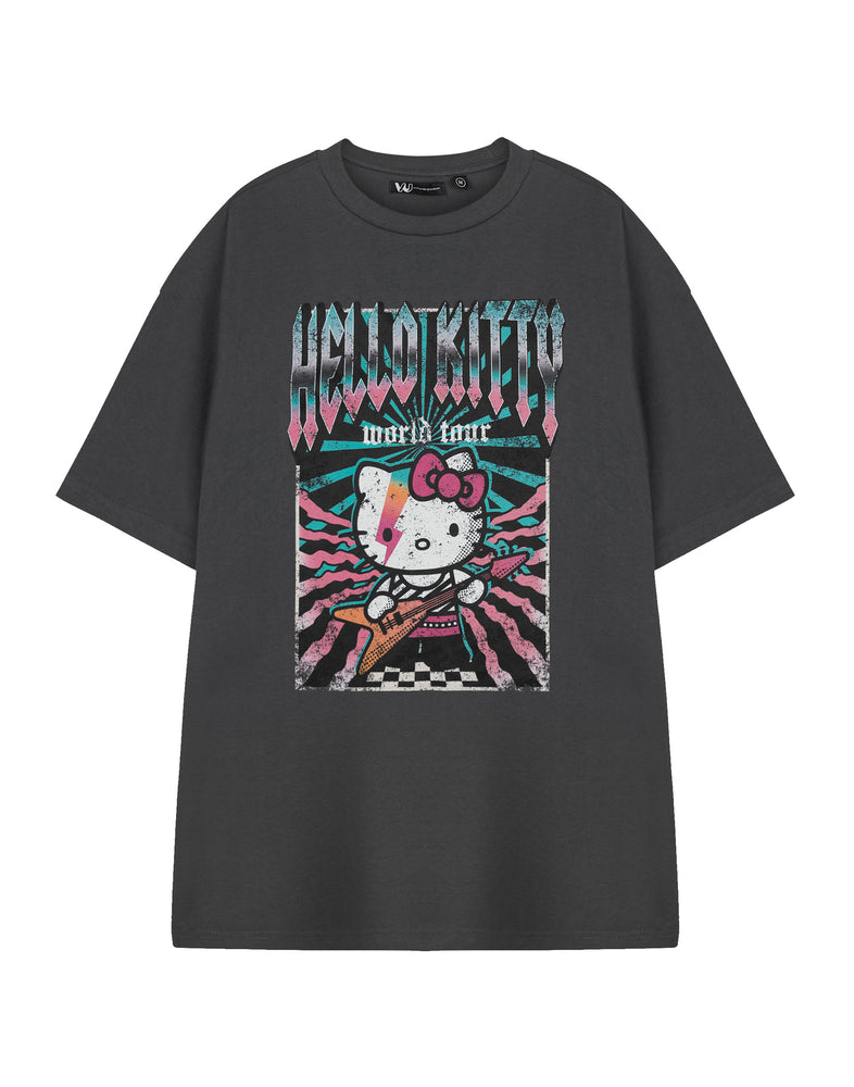 Hello Kitty World Tour Womens Grey Short Sleeved T-Shirt