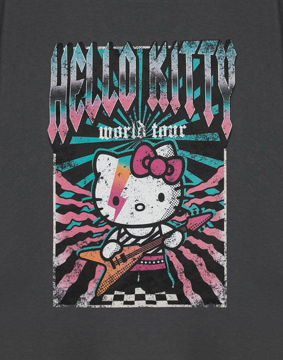 Hello Kitty World Tour Womens Grey Short Sleeved T-Shirt