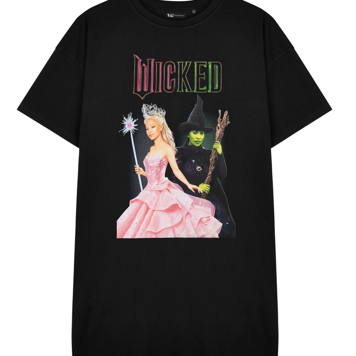 Wicked Glinda & Elphaba Womens Black Short Sleeved T-Shirt Dress — Vanilla  Underground