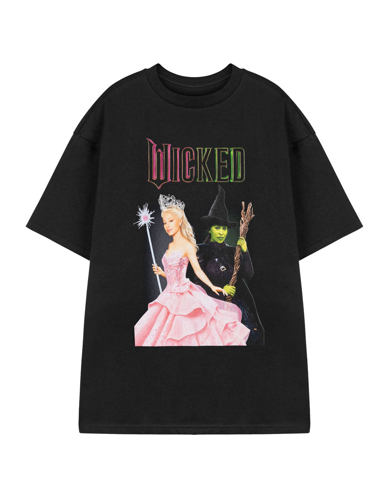 Wicked Glinda & Elphaba Womens Black Short Sleeved T-Shirt