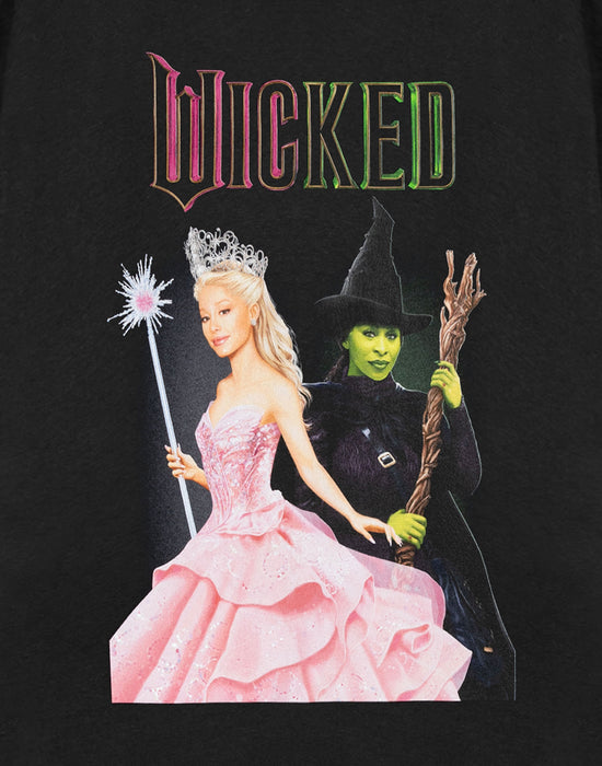 Wicked Glinda & Elphaba Womens Black Short Sleeved T-Shirt