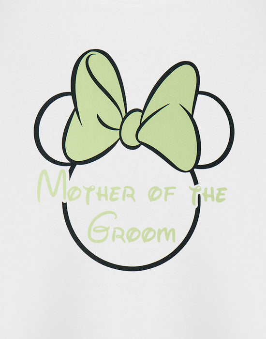 Disney Minnie Mouse Mother Of The Groom Hen Party Womens White Short Sleeved T-Shirt