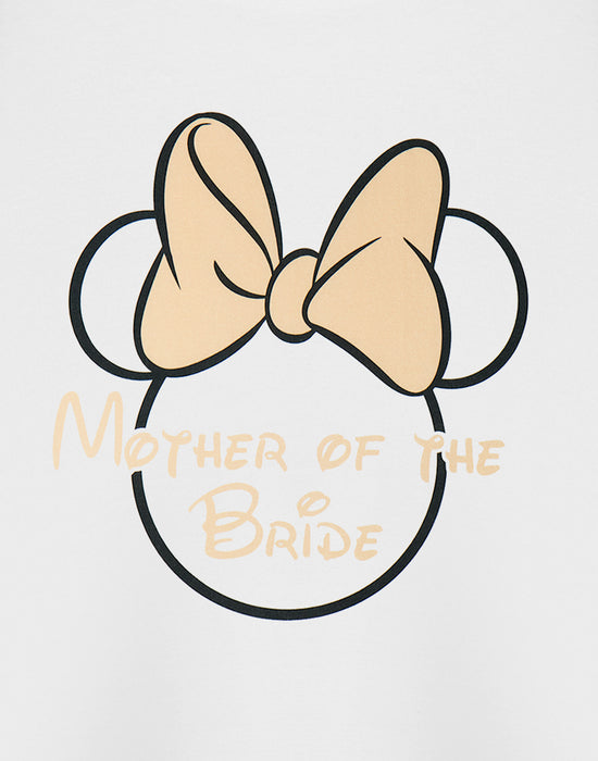 Disney Minnie Mouse Mother Of The Bride Hen Party Womens White Short Sleeved T-Shirt
