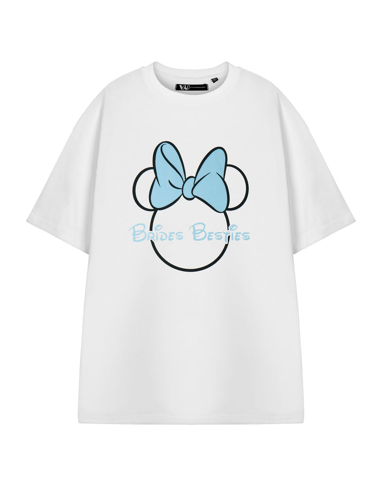 Disney Minnie Mouse Brides Besties Hen Party Womens White Short Sleeved T-Shirt