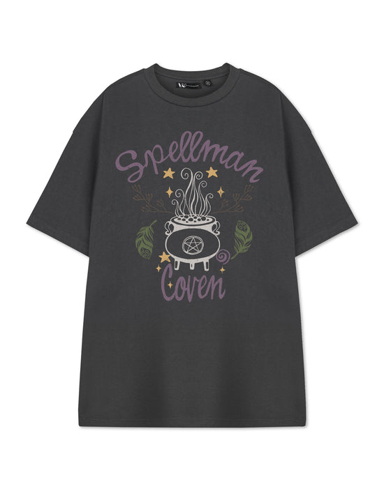 Show Me The Merch Spellman Coven Womens Grey Short Sleeved T-Shirt