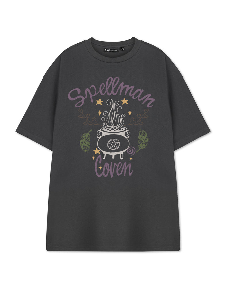 Show Me The Merch Spellman Coven Womens Grey Short Sleeved T-Shirt